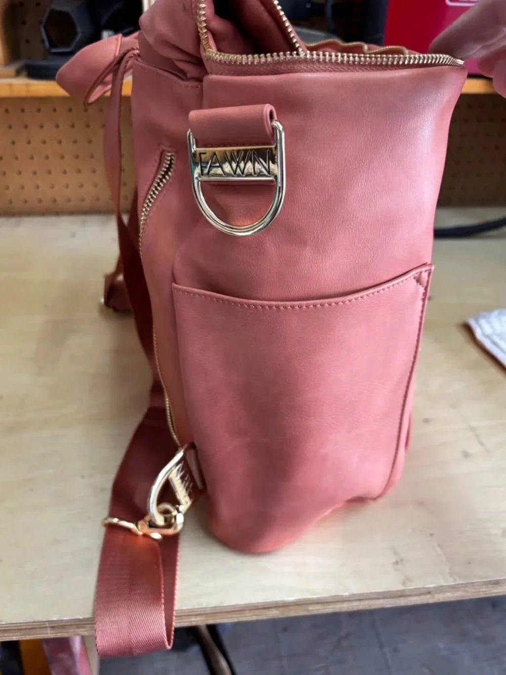 NWOT Pink Fawn Design Baby Bag